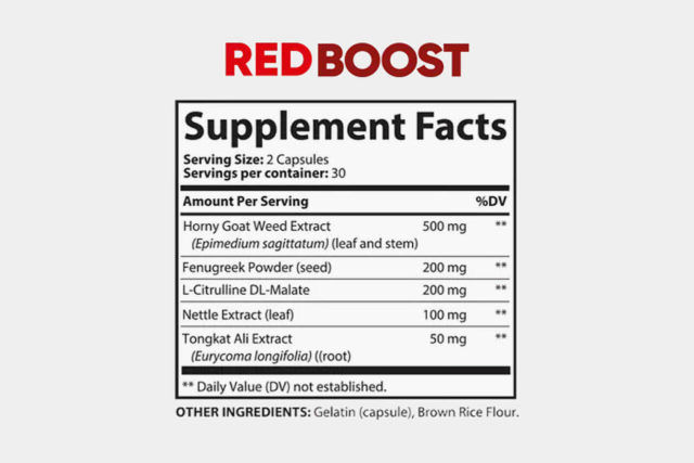 Red Boost ingredients